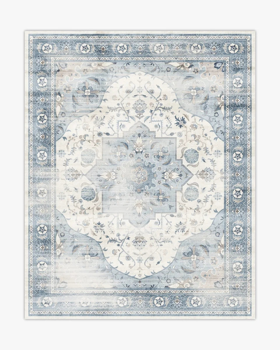 Encinitas Harbor Blue Flooret Classic washable rug